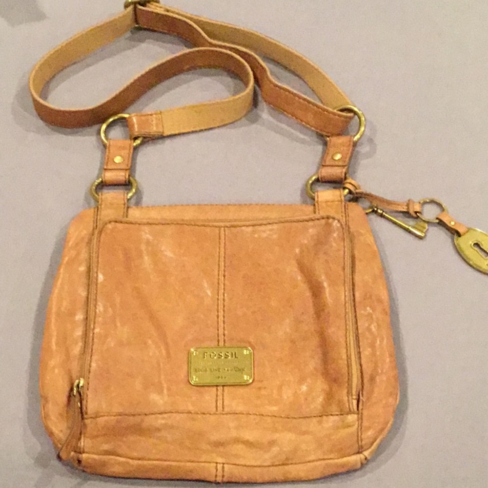 Fossil Tan Leather Crossbody